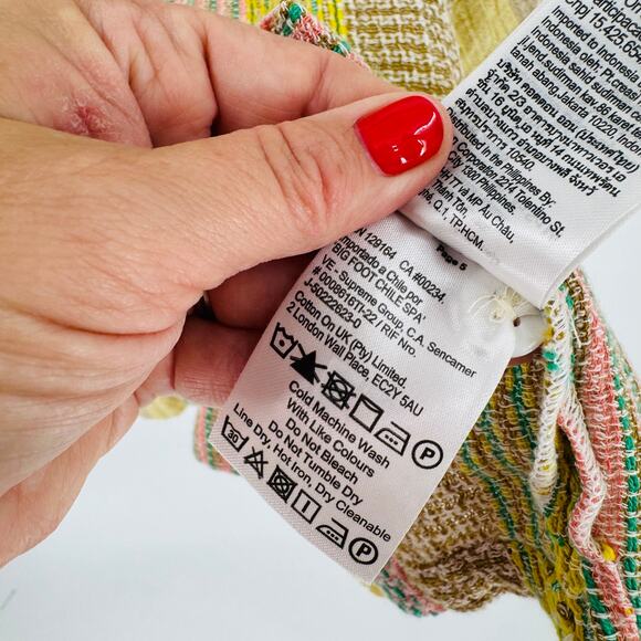 NWT Cotton On Striped Woven Button Front Shirt Size L Relaxed Fit - Picture 8 of 11